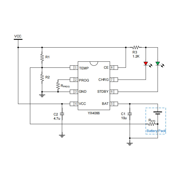 中山单节锂离子电池充电管理芯片 YX4066  带OVP保护功能 防电池反接 
