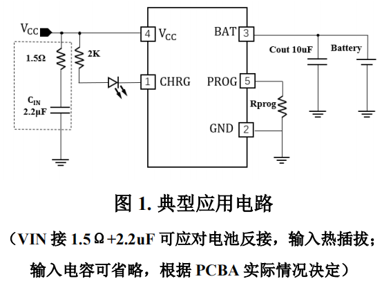 4055H 500mA 中山线性锂离子电池充电器