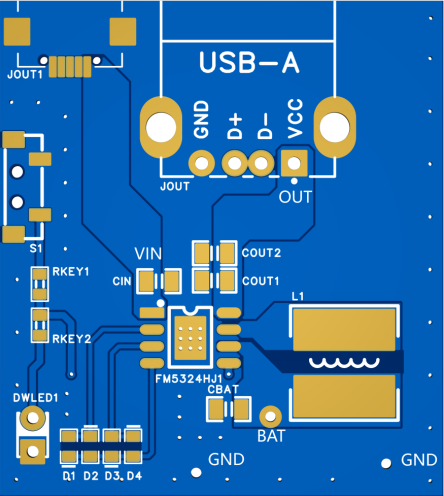 2.0A充电，2.5A放电 锂电池充放电电源管理芯片FM5324HJ1 替代中山IP5306 SM5308