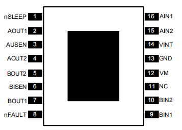 带电流控制的中山双通道H桥电机驱动器 LTK8833C 输入电压13V，每个H桥RMS电流1.3A，峰值2.0A