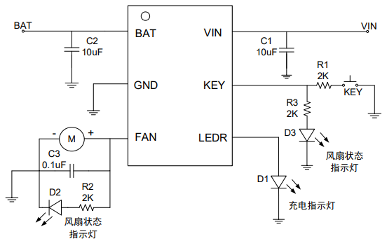 集成锂电池充电管理功能、按键检测功能的中山马达驱动专用芯片 YX2815A
