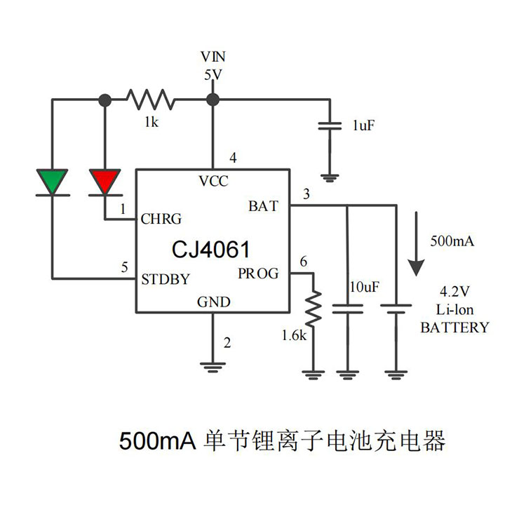 中山CJ4061（锂电池充电芯片）